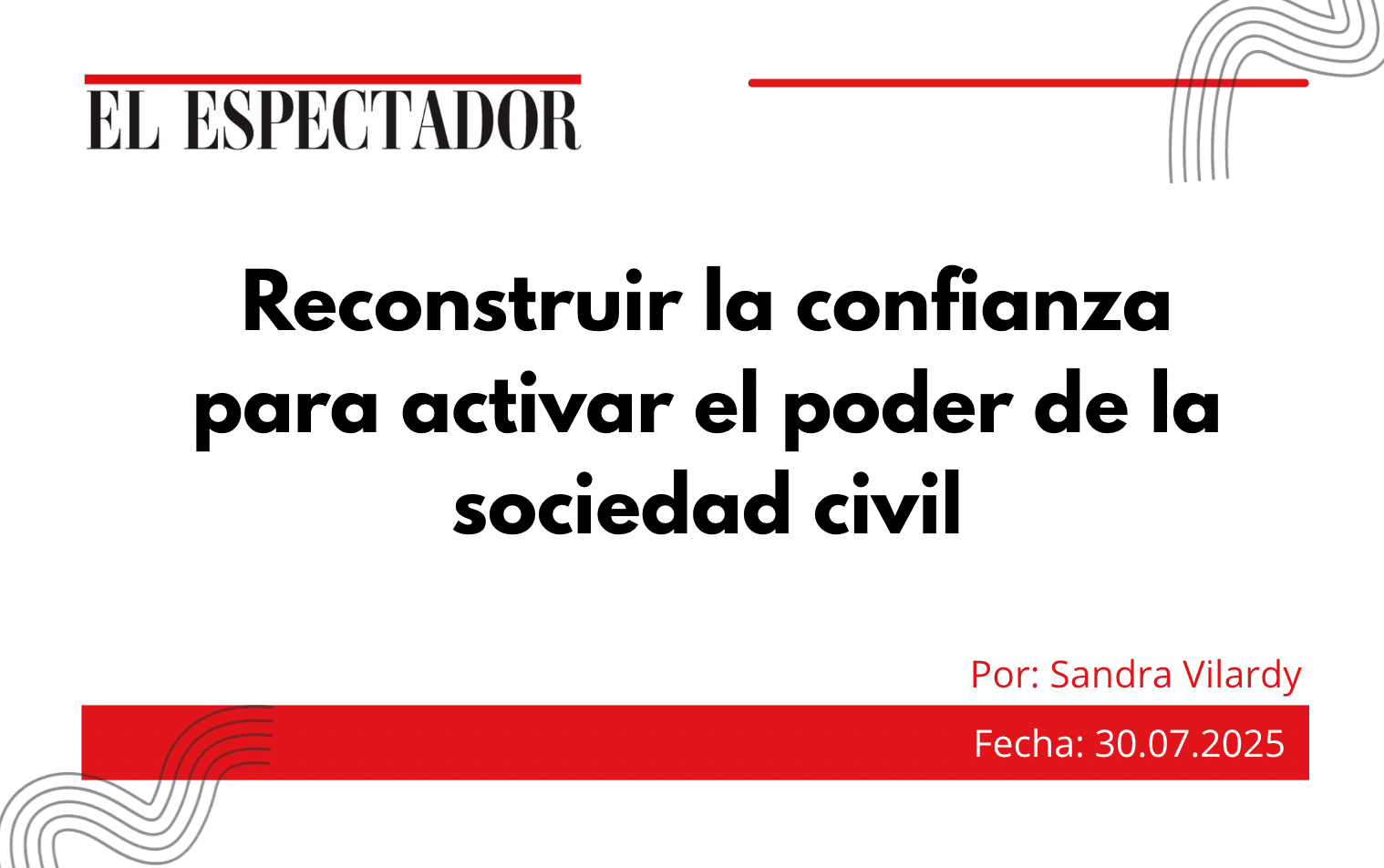 Santa Marta Recontruir la confianza sociedad civil